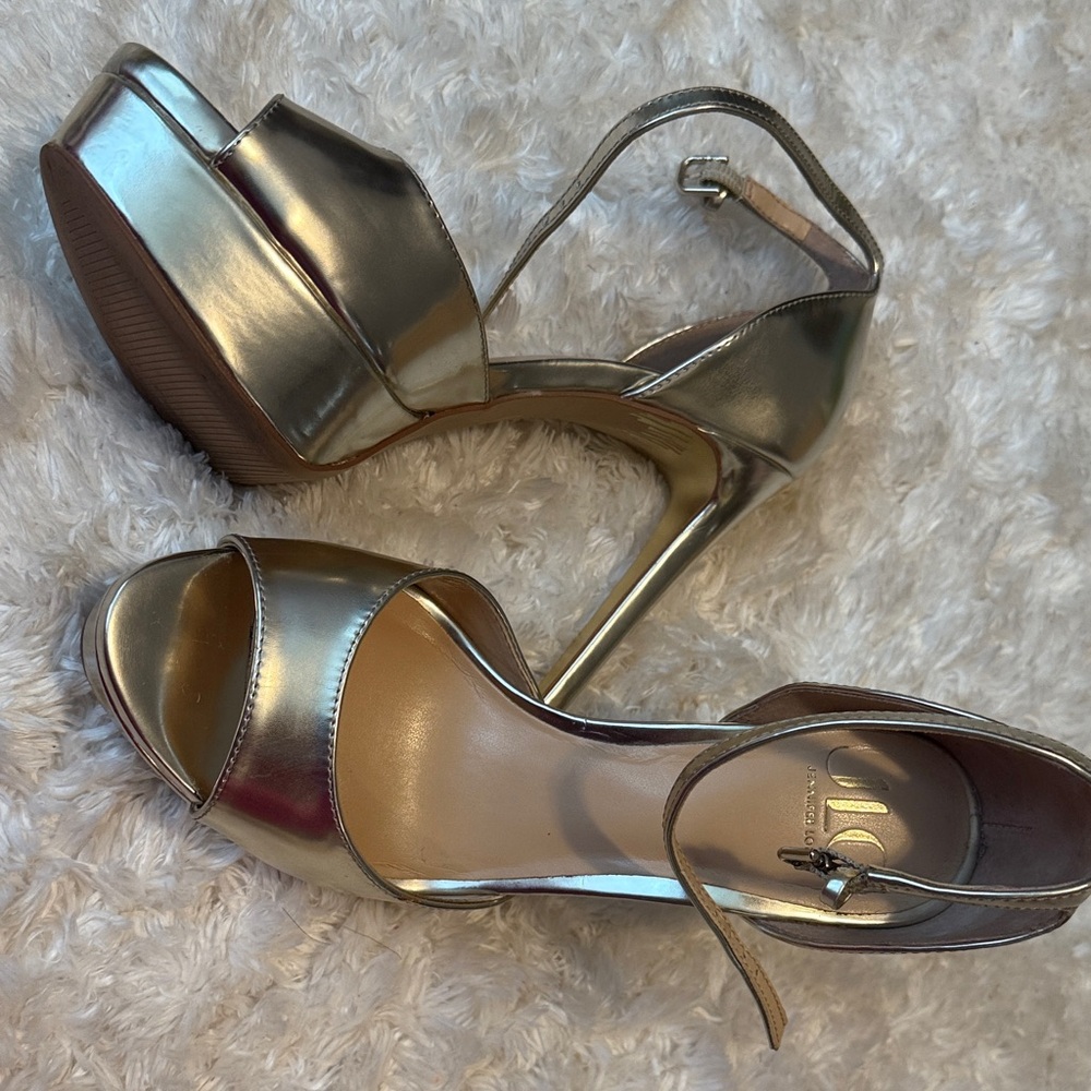 Gold Strappy High Heel